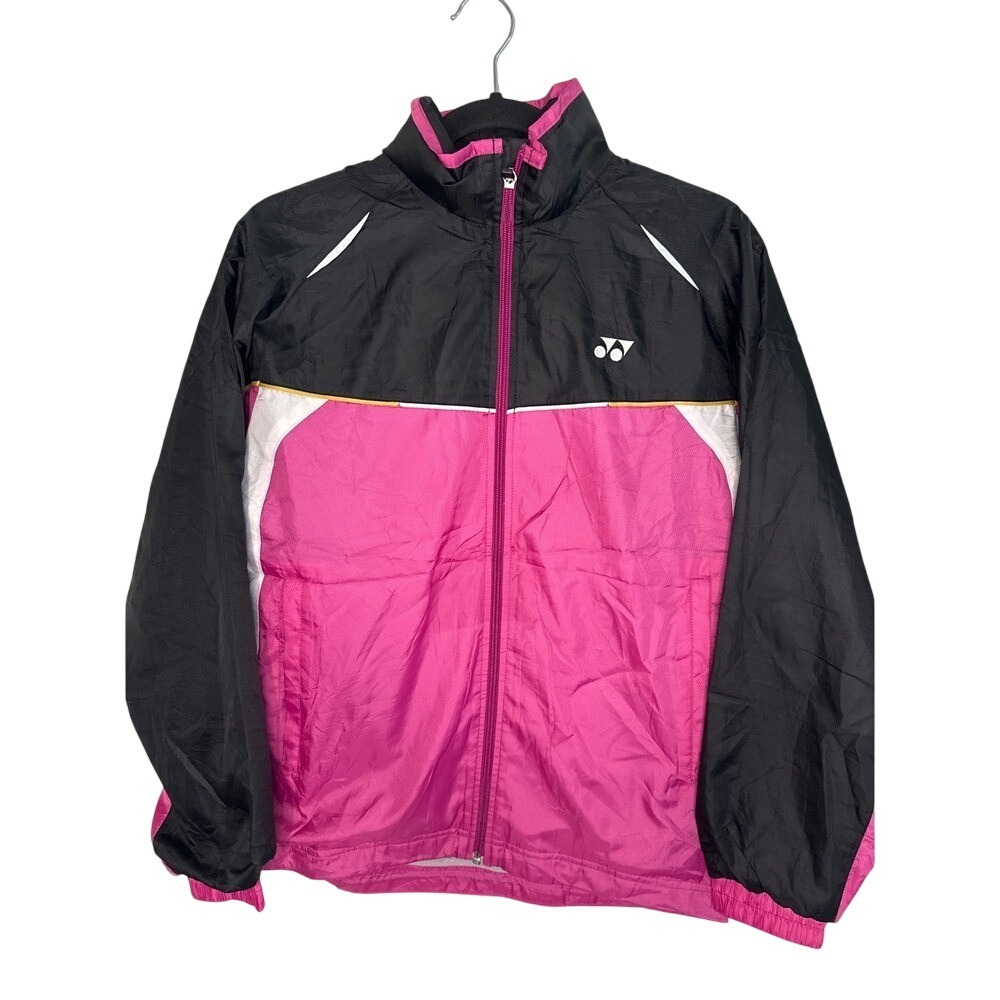 Yonex Womens Black Pink Heat Capsule Full Zip Windbreaker Sportswear Jacket